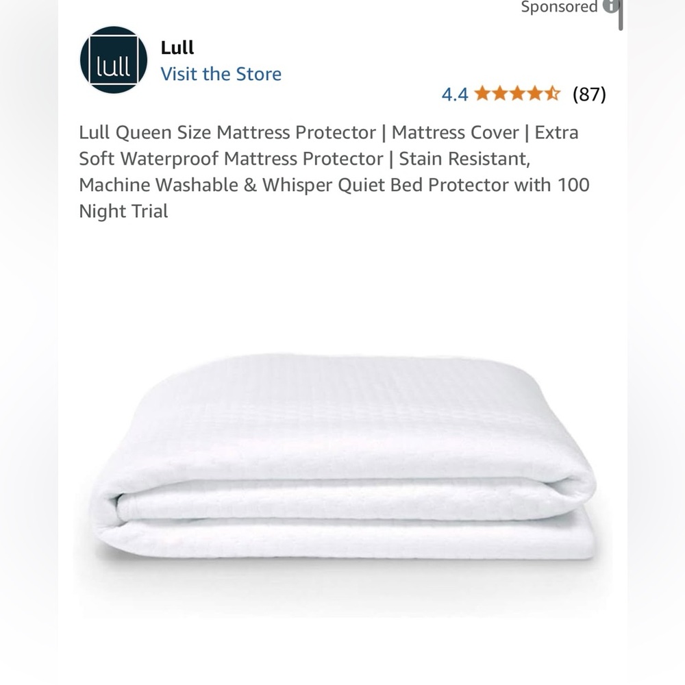 NWT Lull Queen Size Mattress Protector